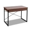 Artiss Metal Desk With Drawer – Walnut -Furniture Shop MET DESK 118 WN 00
