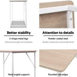 Artiss Minimalist Metal Desk – White -Furniture Shop MET DESK 119 OA 04
