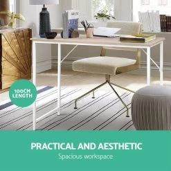 Artiss Minimalist Metal Desk – White -Furniture Shop MET DESK 119 OA 05