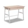 Artiss Metal Desk With Drawer – White With Oak Top -Furniture Shop MET DESK 308 OA 00
