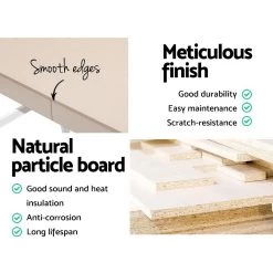 Artiss Metal Desk With Drawer – White With Oak Top 12 Artiss Metal Desk With Drawer – White With Oak Top -Furniture Shop MET DESK 308 OA 03