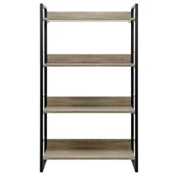 Artiss Book Shelf Display Shelves Corner Wall Wood Metal Stand Hollow Storage -Furniture Shop MET DESK 574B BK OA 02