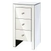 Artiss Mirrored Bedside Table Drawers Furniture Mirror Glass Quenn Silver -Furniture Shop MF BT 6464 SR 00