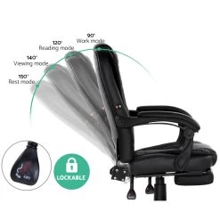 Artiss Electric Massage Office Chairs Recliner Computer Gaming Seat Footrest Black 13 Artiss Electric Massage Office Chairs Recliner Computer Gaming Seat Footrest Black -Furniture Shop MOC 9MJ 2P BK 03