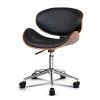 Wooden & PU Leather Office Desk Chair – Black