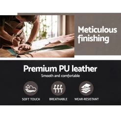 Wooden & PU Leather Office Desk Chair – Black -Furniture Shop OCHAIR BS 5429 WA 03