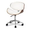 Artiss Wooden & PU Leather Office Desk Chair – White -Furniture Shop OCHAIR BS 5429 WH 00