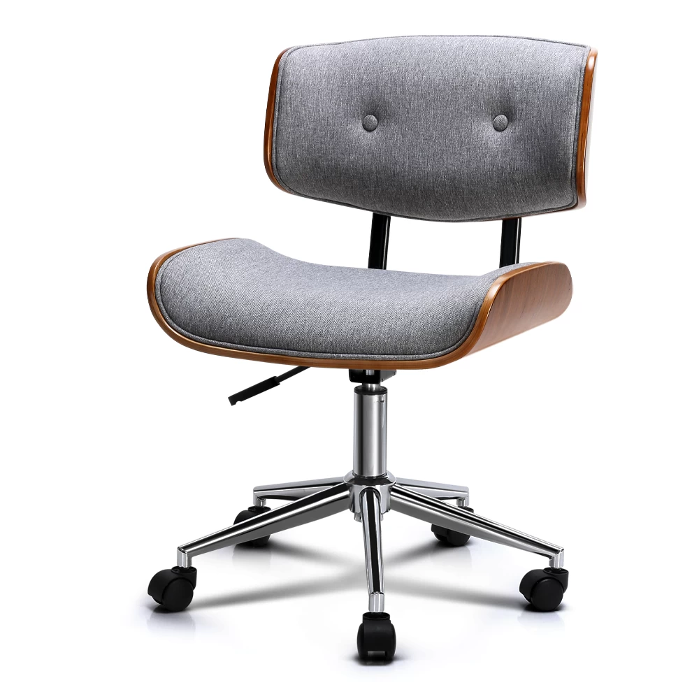 Artiss Executive Wooden Office Chair Fabric Computer Chairs Bentwood Seat Grey 3 Artiss Executive Wooden Office Chair Fabric Computer Chairs Bentwood Seat Grey