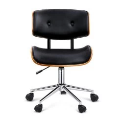 Artiss Wooden & PU Leather Office Desk Chair – Black -Furniture Shop OCHAIR BS 5435 WA 02