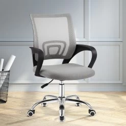 Artiss Office Chair Gaming Chair Computer Mesh Chairs Executive Mid Back Grey -Furniture Shop OCHAIR G 2004 GY 99