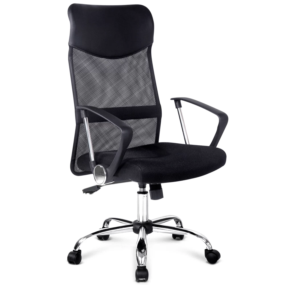 PU Leather Mesh High Back Office Chair – Black 3 PU Leather Mesh High Back Office Chair – Black