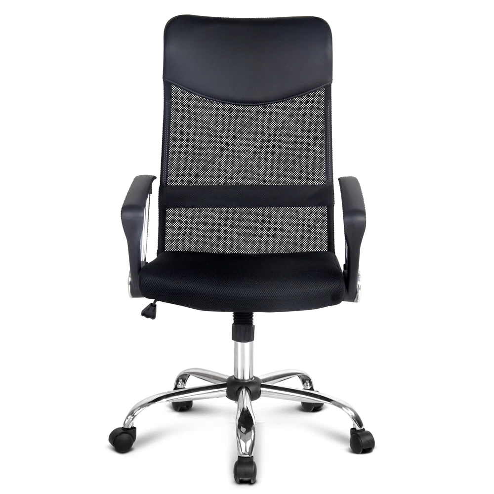 PU Leather Mesh High Back Office Chair – Black 6 PU Leather Mesh High Back Office Chair – Black - Image 4