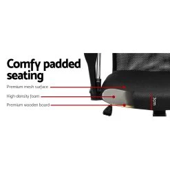 Artiss Office Chair Gaming Chair Computer Mesh Chairs Executive Mid Back Black -Furniture Shop OCHAIR G 8009L BK 04