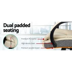 Executive PU Leather Office Desk Computer Chair – Beige -Furniture Shop OCHAIR G 9127 BG 05