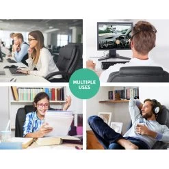 Executive PU Leather Office Desk Computer Chair – Black -Furniture Shop OCHAIR G 9127 BK 02