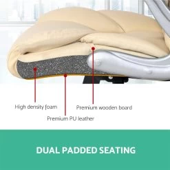 Artiss PU Leather Executive Office Desk Chair – Beige -Furniture Shop OCHAIR G 9314 BG 05