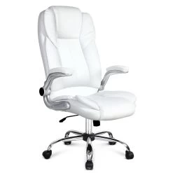PU Leather Executive Office Desk Chair – White