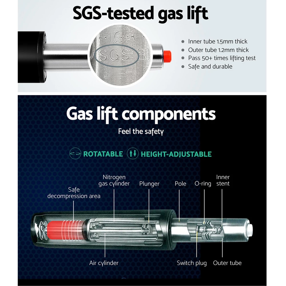 Artiss Office Chair Veer Drafting Stool Mesh Chairs Flip Up Armrest Black 8 Artiss Office Chair Veer Drafting Stool Mesh Chairs Flip Up Armrest Black - Image 6