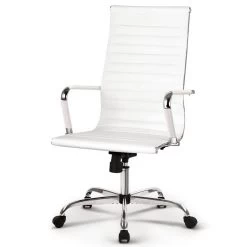 Artiss Eames Replica Office Chairs PU Leather Executive Work Computer Seat White