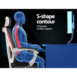 Artiss Gaming Office Chair Computer Desk Chair Home Work Recliner White -Furniture Shop OCHAIR H 878 WH BK 03