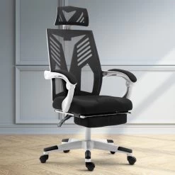 Artiss Gaming Office Chair Computer Desk Chair Home Work Recliner White -Furniture Shop OCHAIR H 878 WH BK 99