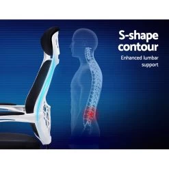 Artiss Gaming Office Chair Computer Desk Chair Home Work Study White -Furniture Shop OCHAIR H 996 WH BK 03