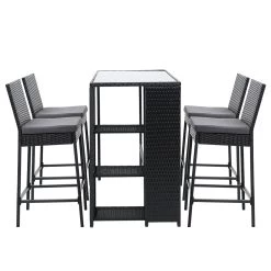 Gardeon Outdoor Bar Set Table Stools Furniture Wicker 5PCS -Furniture Shop ODF BARSET STORE 5SET 02