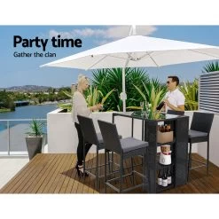 Gardeon Outdoor Bar Set Table Stools Furniture Wicker 5PCS -Furniture Shop ODF BARSET STORE 5SET 03