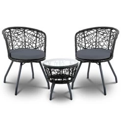 Gardeon Outdoor Patio Chair And Table – Black