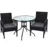 Gardeon Outdoor Furniture Dining Chairs Rattan Garden Patio Cushion Black 3PCS Tea Coffee Cafe Bar Set 1 Gardeon Outdoor Furniture Dining Chairs Rattan Garden Patio Cushion Black 3PCS Tea Coffee Cafe Bar Set -Furniture Shop ODF CHAIRSET HARP 00