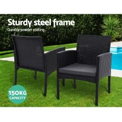 Gardeon Outdoor Bistro Chairs Patio Furniture Dining Chair Wicker Garden Cushion Tea Coffee Cafe Bar Set 12 Gardeon Outdoor Bistro Chairs Patio Furniture Dining Chair Wicker Garden Cushion Tea Coffee Cafe Bar Set -Furniture Shop ODF CHAIRSET TEA XL 03