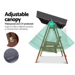Gardeon Swing Chair Wooden Garden Bench Canopy 2 Seater Outdoor Furniture -Furniture Shop ODF GSC W2S TK AB 04