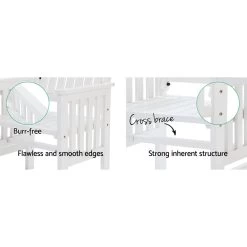 Gardeon Garden Bench Chair Table Loveseat Wooden Outdoor Furniture Patio Park White -Furniture Shop ODF LOVESEAT WH 03