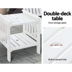 Gardeon Garden Bench Chair Table Loveseat Wooden Outdoor Furniture Patio Park White -Furniture Shop ODF LOVESEAT WH 04