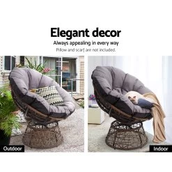 Gardeon Papasan Chair – Brown -Furniture Shop ODF PAPASAN CH BR 04