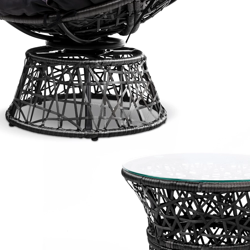 Gardeon Papasan Chair And Side Table – Black 5 Gardeon Papasan Chair And Side Table – Black - Image 3