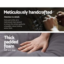 Gardeon Papasan Chair And Side Table – Brown -Furniture Shop ODF PAPASAN CHTB BR 04