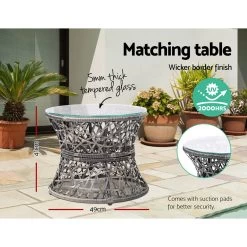 Gardeon Papasan Chair And Side Table – Grey 15 Gardeon Papasan Chair And Side Table – Grey -Furniture Shop ODF PAPASAN CHTB GE 06