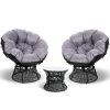 Gardeon Papasan Chair And Side Table Set- Black -Furniture Shop ODF PAPASAN TBCHX2 BK 00