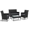 Gardeon 4-piece Rattan Outdoor Set – Black 2 Gardeon 4-piece Rattan Outdoor Set – Black -Furniture Shop ODF PATIO 17007 BK AB 00