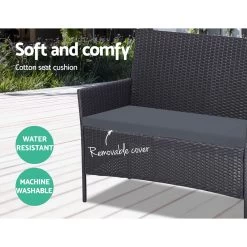 Gardeon Outdoor Furniture Rattan Set Chair Table Dark Grey 4pc 15 Gardeon Outdoor Furniture Rattan Set Chair Table Dark Grey 4pc -Furniture Shop ODF PATIO 17007 GR AB 06