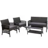 Gardeon Outdoor Furniture Rattan Set Wicker Cushion 4pc Dark Grey -Furniture Shop ODF RATTAN HARP GE AB 00