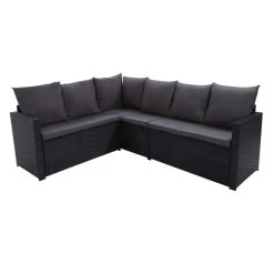 Gardeon Outdoor Furniture Dining Setting Sofa Set Lounge Wicker 9 Seater Black -Furniture Shop ODF SDBOSS 3OTM BK 05