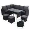 Gardeon Outdoor Furniture Dining Setting Sofa Set Wicker 9 Seater Storage Cover Black -Furniture Shop ODF SDBOSS 3OTM BK COVER 00