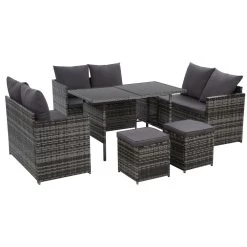 Gardeon Outdoor Furniture Dining Setting Sofa Set Wicker 9 Seater Storage Cover Mixed Grey -Furniture Shop ODF SDBOSS 3OTM GE COVER 04