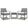 Gardeon 3-piece Outdoor Set – Grey -Furniture Shop ODF TEA RATTAN S GE 00