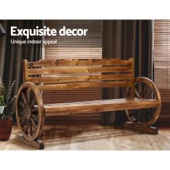 Gardeon Garden Bench Wooden Wagon Chair 3 Seat Outdoor Furniture Backyard Lounge -Furniture Shop ODF WAGON 3S CC 05