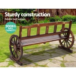 Gardeon Garden Bench Wooden Wagon Chair 3 Seat Outdoor Furniture Backyard Lounge Charcoal 12 Gardeon Garden Bench Wooden Wagon Chair 3 Seat Outdoor Furniture Backyard Lounge Charcoal -Furniture Shop ODF WAGON 3S V CC 03