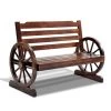 Gardeon Wooden Wagon Wheel Bench – Brown 1 Gardeon Wooden Wagon Wheel Bench – Brown -Furniture Shop ODF WAGON CC 00