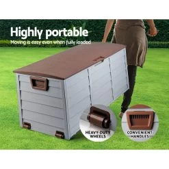 Giantz 290L Outdoor Storage Box – Brown -Furniture Shop OSB 290L BB 06